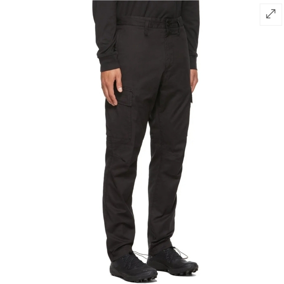 Stone Island Black Gabardine Cargo Pants Size 33 x 30 - Picture 1 of 7